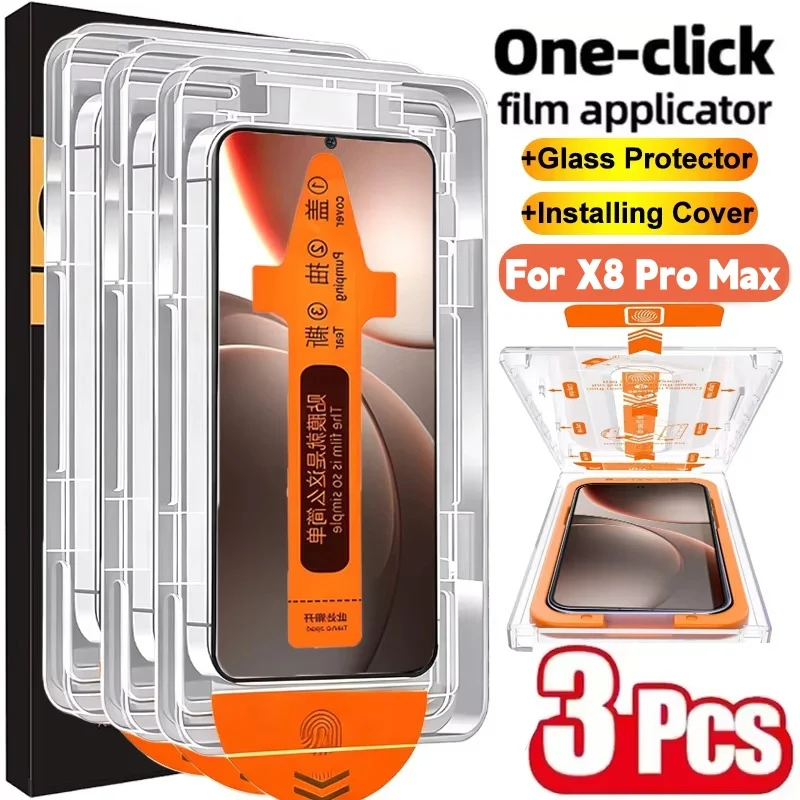 Image of 3 Stück einfach zu installierende HD 9D gehärtete Glas-Schutzfolie für Xiaomi Poco X8 Pro Max X8 Pro Displayschutzfolie für Poco x8pro x8promax.