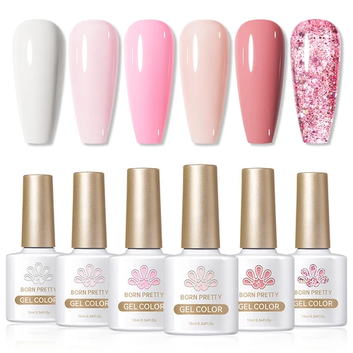 Imagen 2 del producto BORN PRETTY Esmalte de uñas de gel morado, juego de 6 colores para uñas de verano, 10ml, Vernis de gel UV semipermanente, manicura artística para uñas