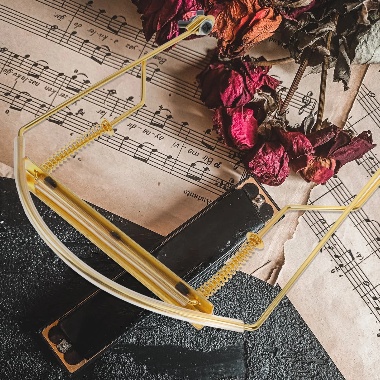 

Resistant Zinc Alloy Harmonica Stand Adjustable Neck Holder 10 Hole Harp Rack