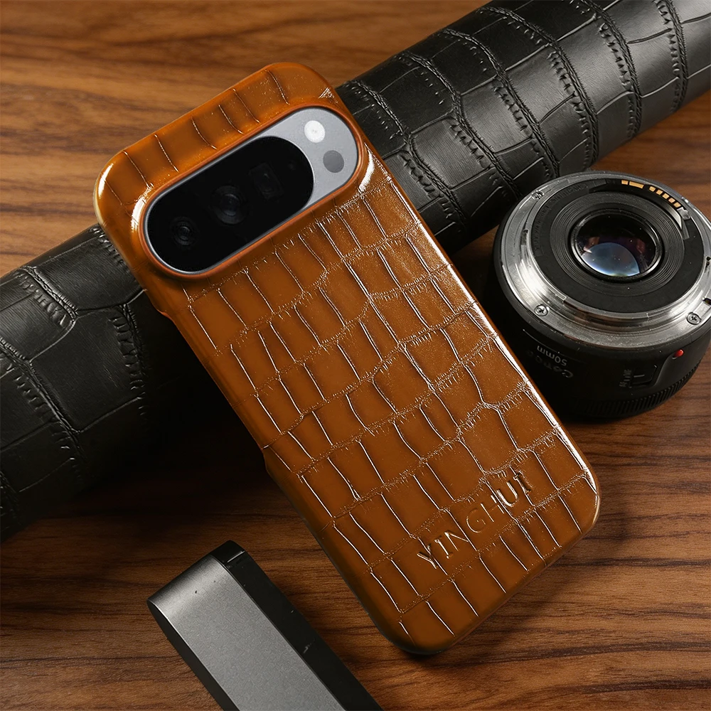 Luxury Crocodile Leather Case for Google Pixel 11 10 9 Pro XL 10A 9A 8A 8 7A 7 6A 6 Pro 5 5A Phone Case Hard PC Back Cover Coque