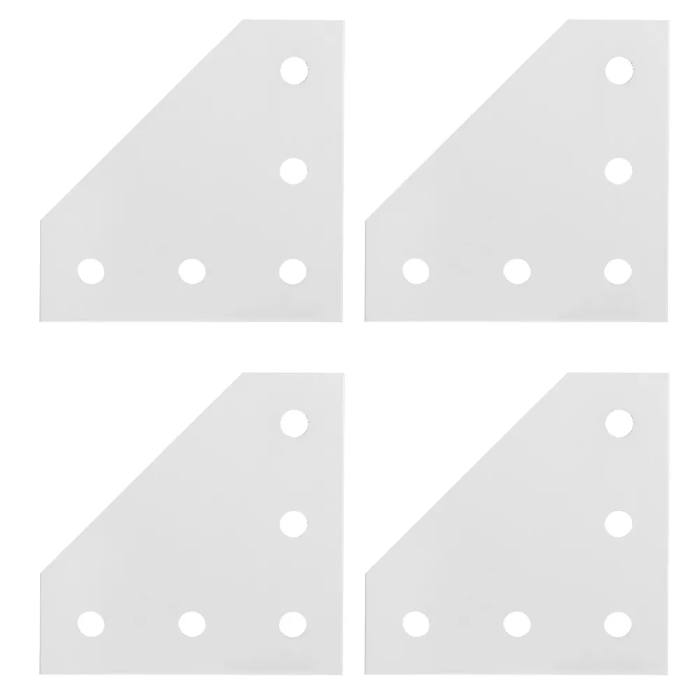 4pcs Outside Mounting L Shape Corner Bracket Reinforcement Plate Durable Joining Plate Outside Aluminum Extrusion Connector