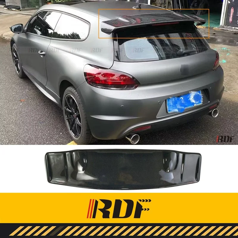 Suitable for VW Scirocco R Modify Parts Carbon Fiber VOTEX Rear Spolier Rear Trunk Roof Top Lip Rear Wing Tail Wing Body Kit