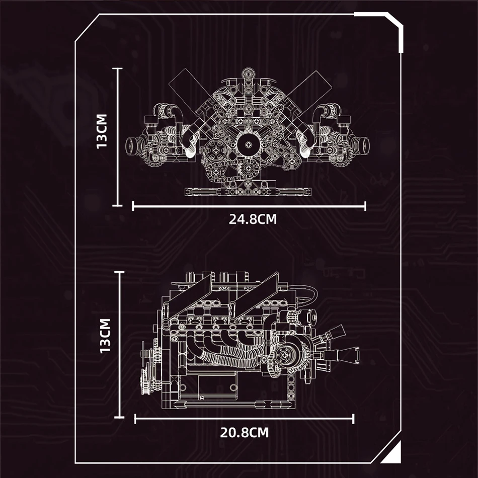 MOC supercoche F1 motorizado V8 modelo de bloques de construcción piezas de coche motor de accionamiento eléctrico montaje ladrillos juguete adultos niños regalo
