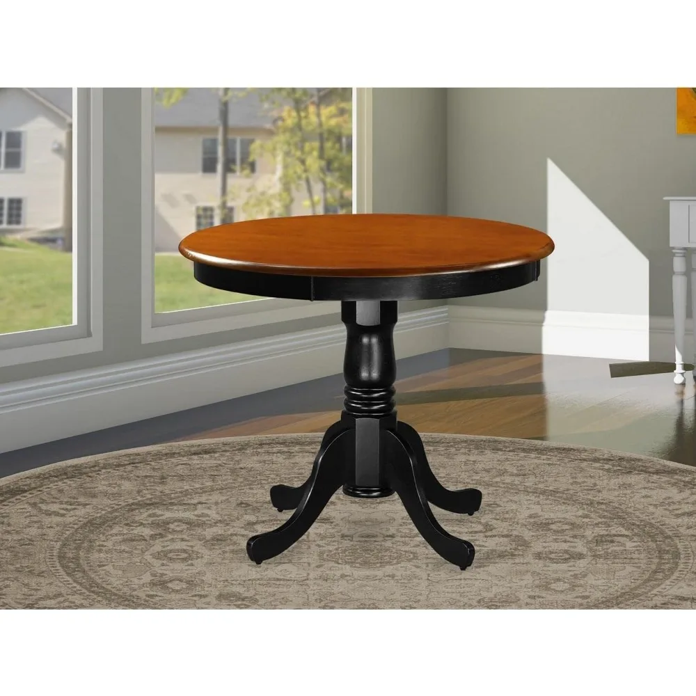 East West Table de cuisine de meubles, 36x36 pouces, ANT-BLK-TP