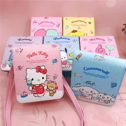 Hello Kitty torba na ramię dziewczyny prezenty torby Sanrio Melody Pudding Cinnamoroll Kuromi małe podwójne gwiazdy Crossbags śliczne portmonetki