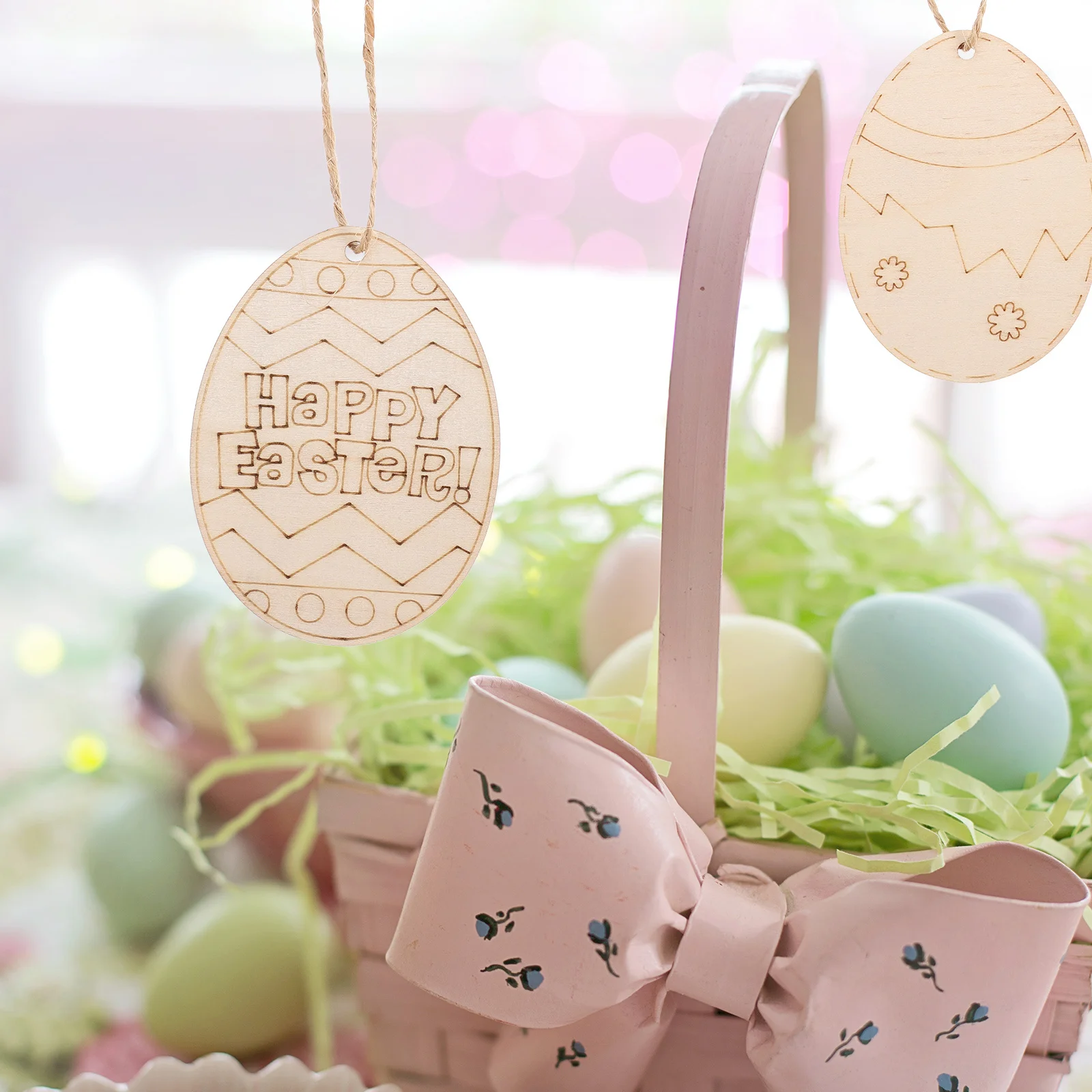 

48Pcs Blank Easter Egg Wooden Cutouts Unfinished Wood DIY Crafts Easter Decor Wooden Shapes for Painting Wood Eggs