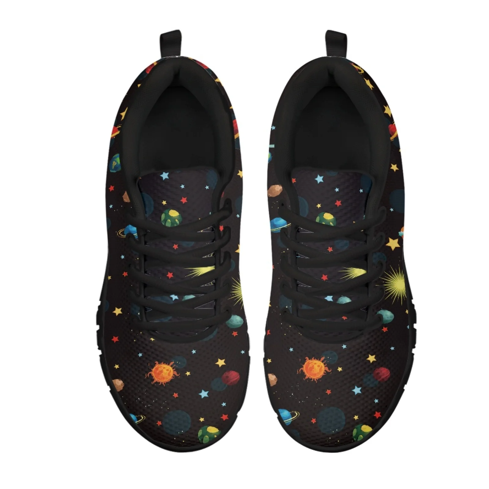 Coloranimal Space Planet Print Women Non Slip Mesh Sport Shoes for Healthcare Workers Women Low Top Womens Sneakers