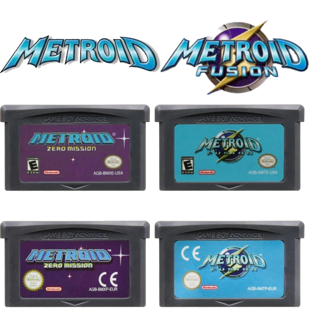 

EUR/USA Metroid Series GBA Game 32-битный картридж для видеоигр Консольная карта Fusion Zero Mission для GBA NDS