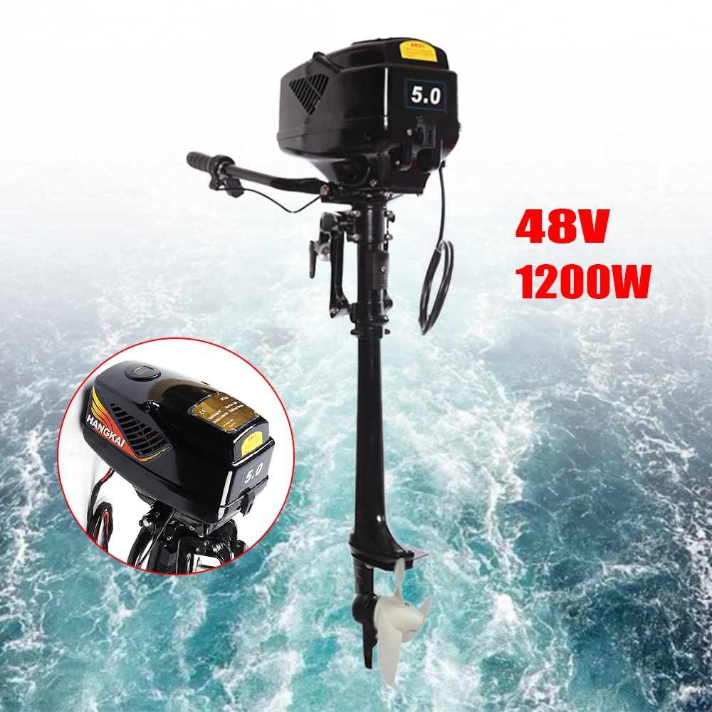 48V 1200W Electric Outboard Motor Long Shaft Engine Brushless Motor With A Muffler Corrosion-resistant Stepless Speed Regulation