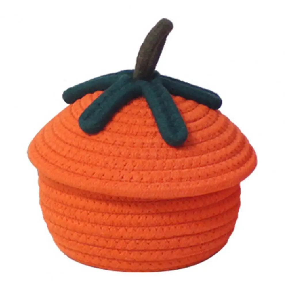 Storage Basket Spooky Halloween Woven Pumpkin Basket Capacity Toy Snack Organizer Decorative Candy Holder for Trick or Treating