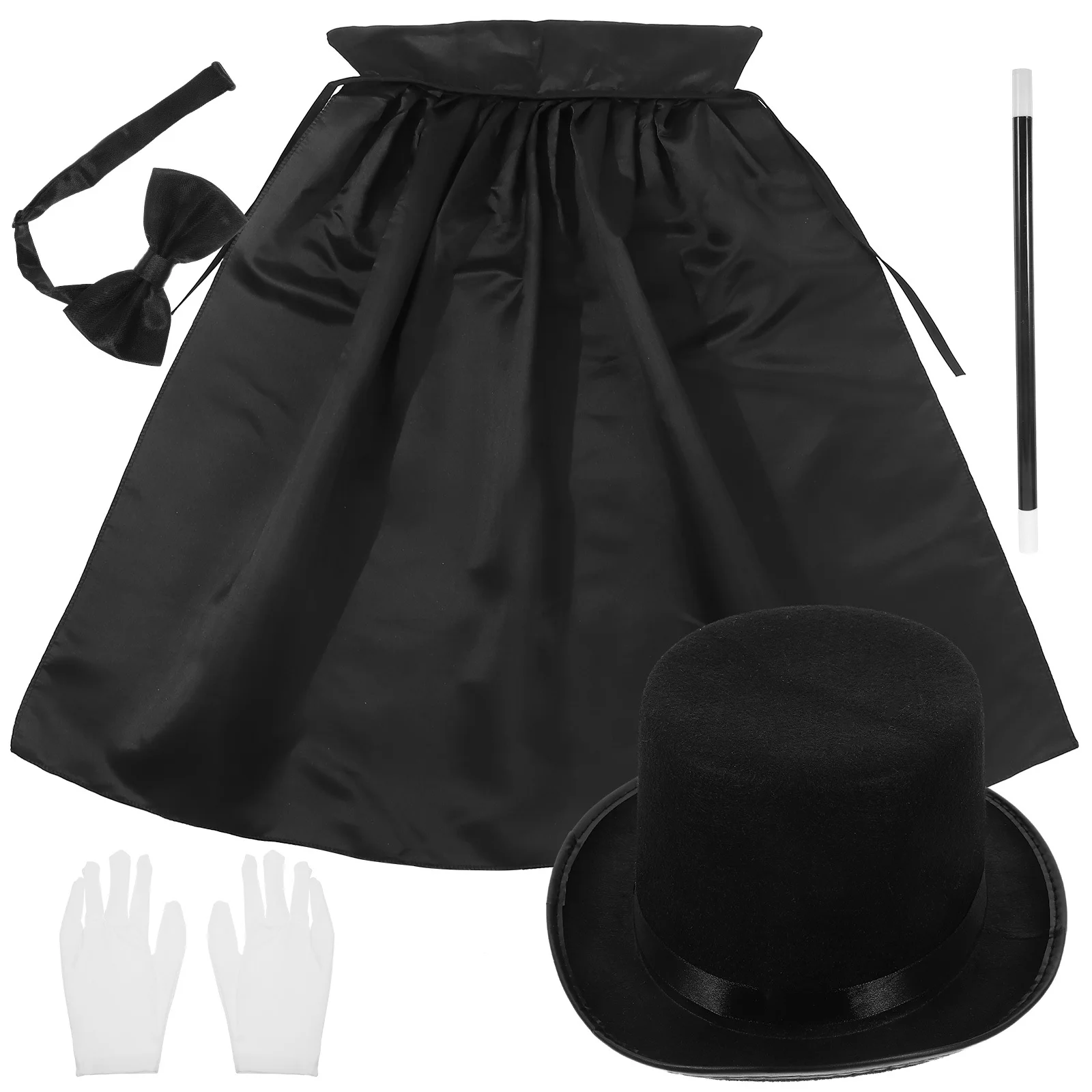 

1Set Detective Cosplay Party Props Set Lightweight Cloth Plastic Hat Gloves Bowtie Pretend Play Accessories for Halloween