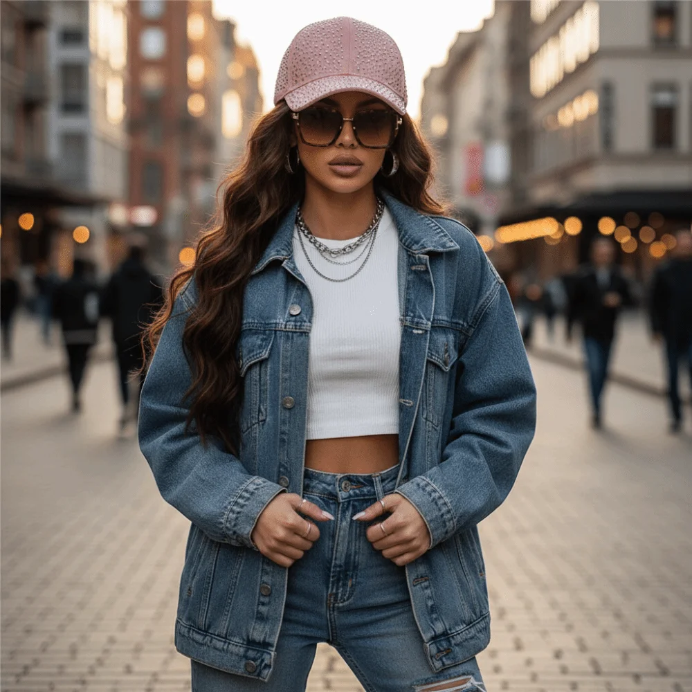 

Creative Hotfix Rhinestones Baseball Cap Cotton Solid Color Full Rhinestone Baseball Hat Duckbill Hat Fashion Sunscreen hat Men