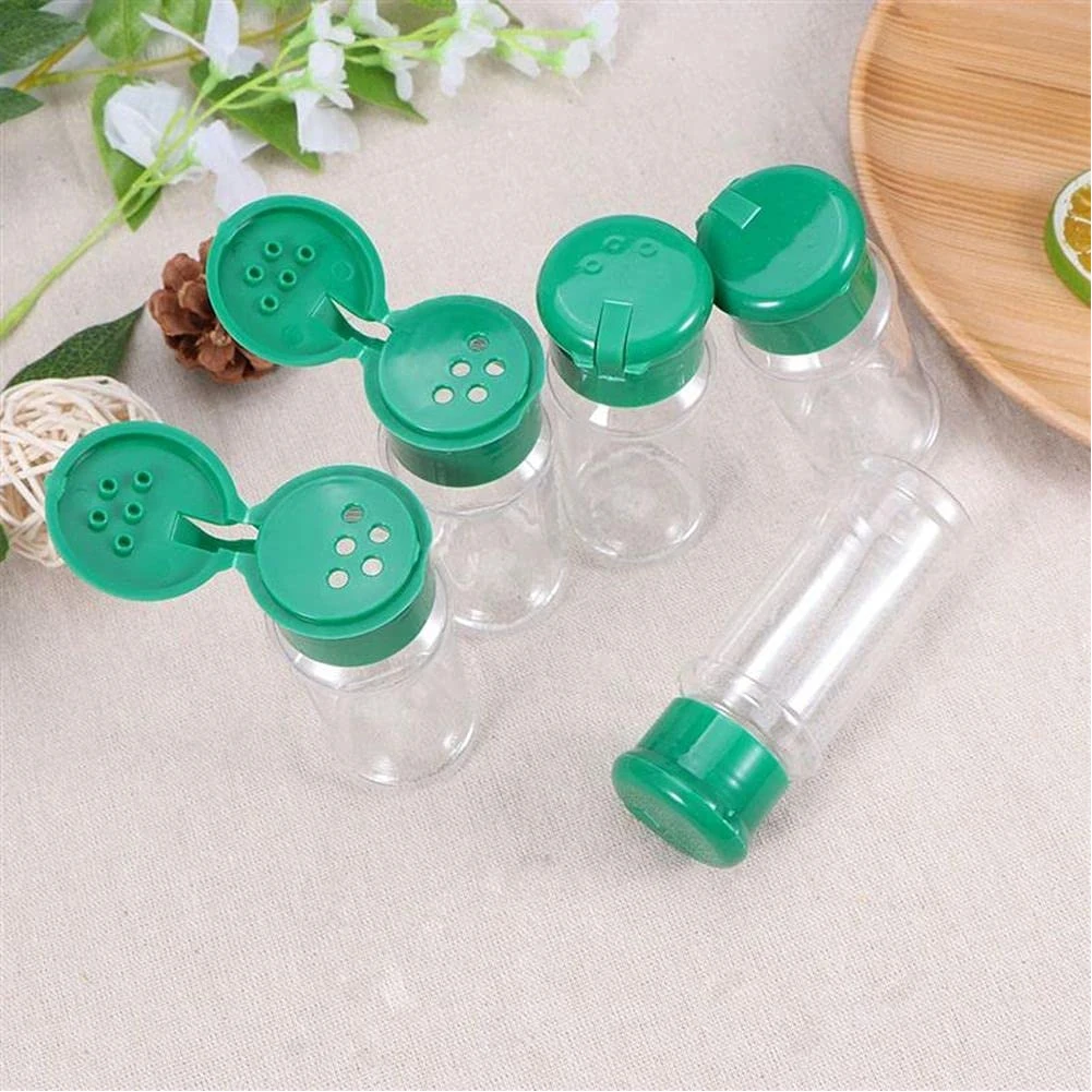 5Pcs Plastic Spice Salt Pepper Shakers Seasoning Jar Portable Camping BBQ Condiment Vinegar Bottle Kitchen Cruet 100 Ml