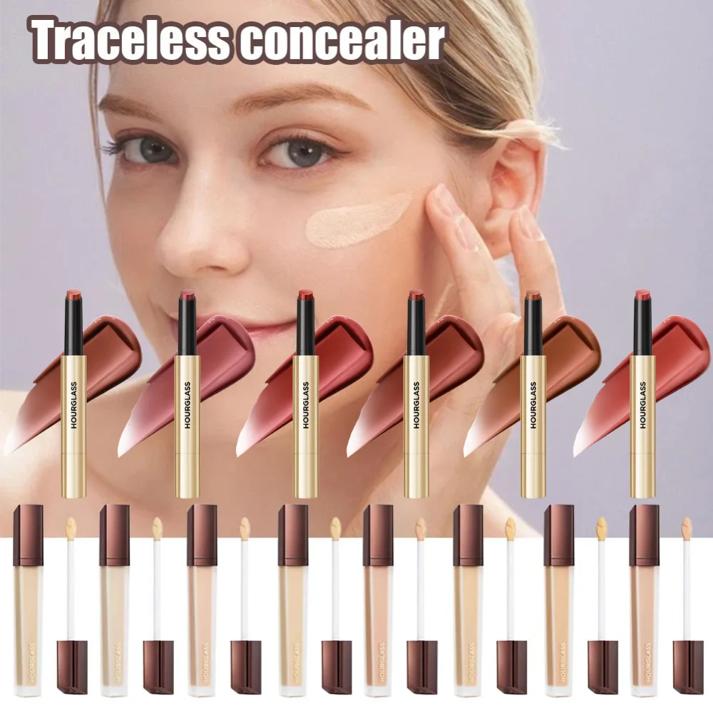 Corrector de ojos de reloj de arena, cubierta líquida, ojeras, acné, Cosméticos naturales, cubierta, marca de acné, maquillaje de lápiz labial no graso