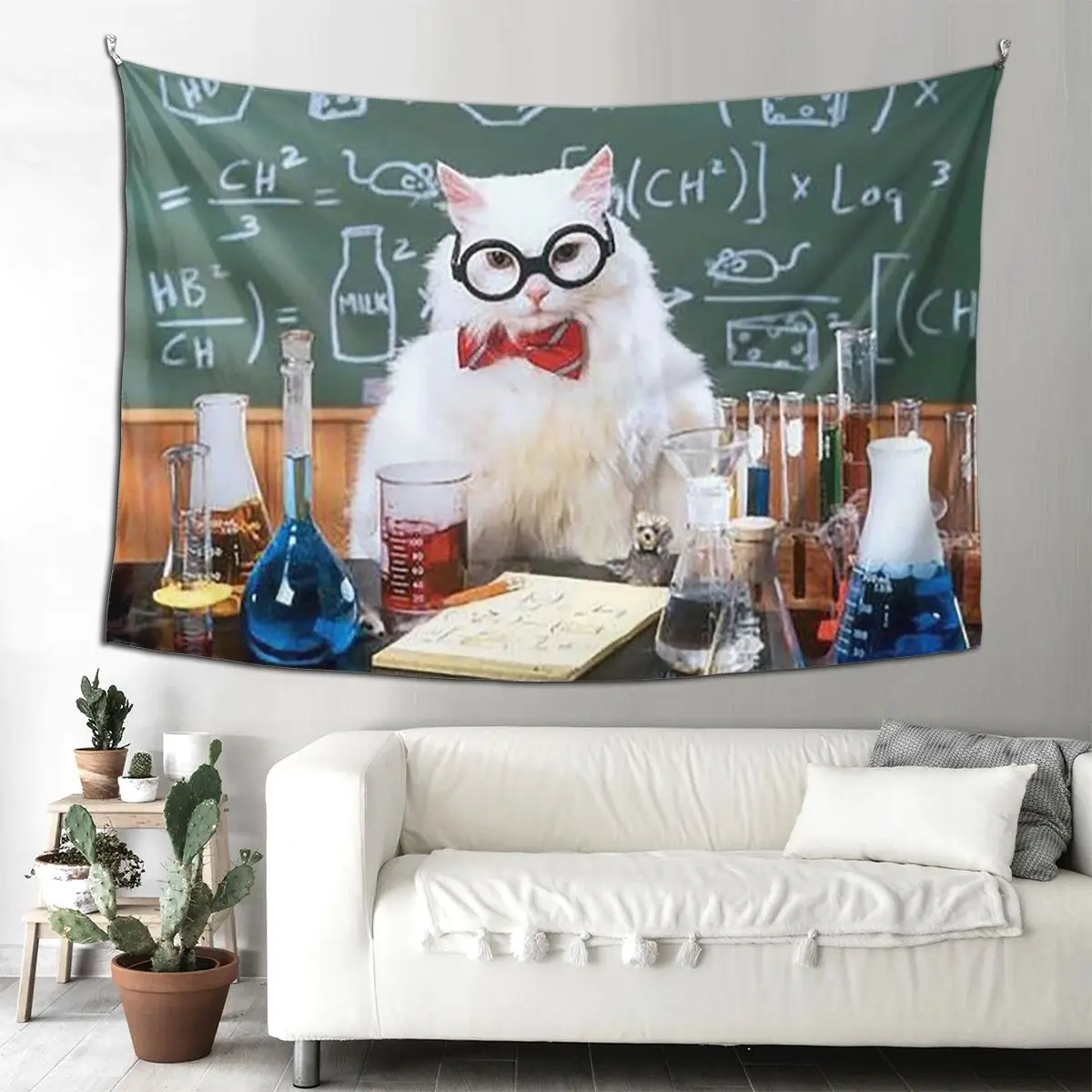 

Химический гобелен с изображением кота, забавный настенный гобелен, эстетическое украшение для дома, гобелены для гостиной, спальни, общежития