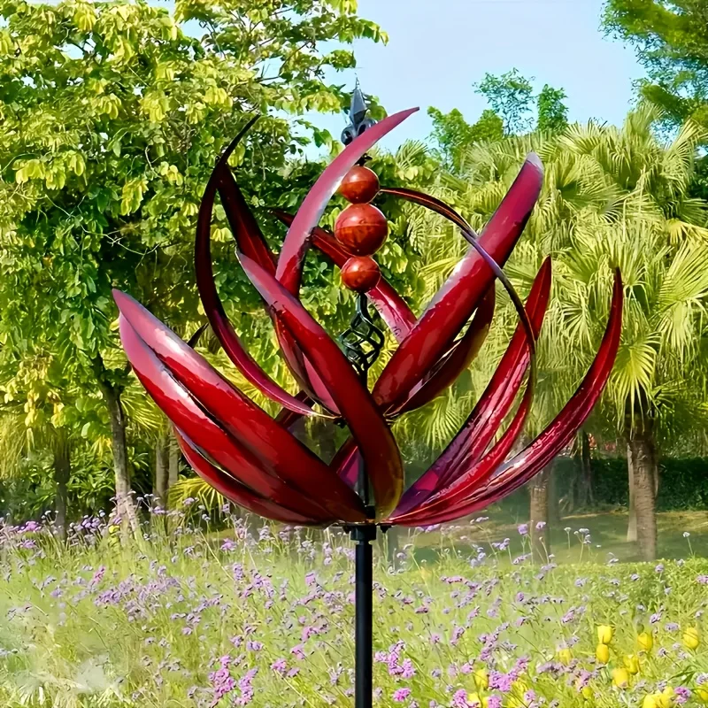 1pc, Metal Windmill Garden Decoration, Gyro Rotating Wind Catcher, Outdoor Courtyard Ornament, No Electricity or Battery Needed