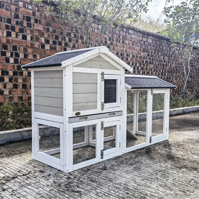 

Solid wood rabbit cage Large rabbit house Rainproof and sun protection Chicken cage Household double-layer cat house Cat room