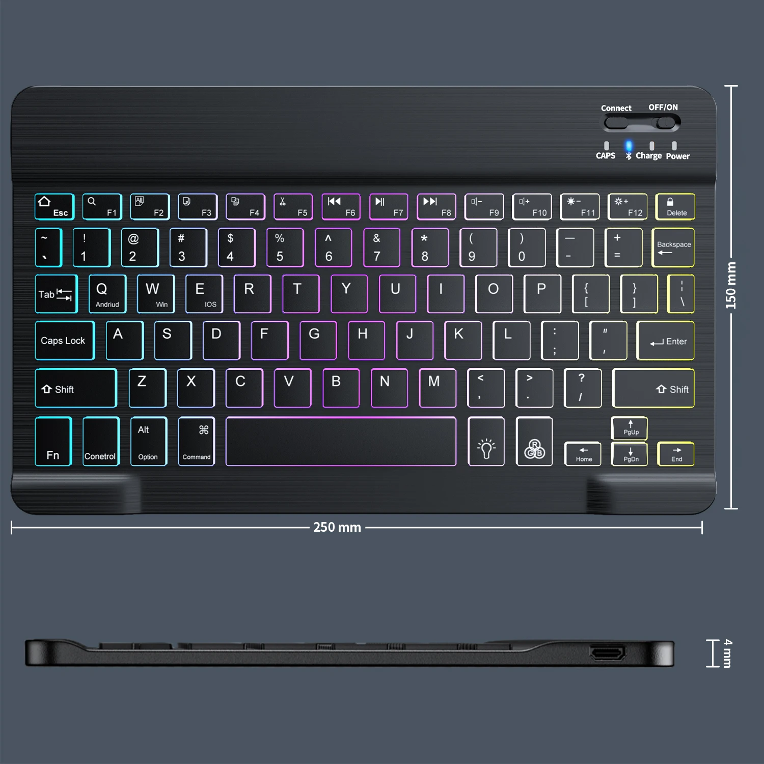 Wireless Keyboard For Ipad Bluetooth Keyboard Wirelesss Backlit Mini Rechargeable Keyboard In Russian For Tablet Ipad Pro Phone