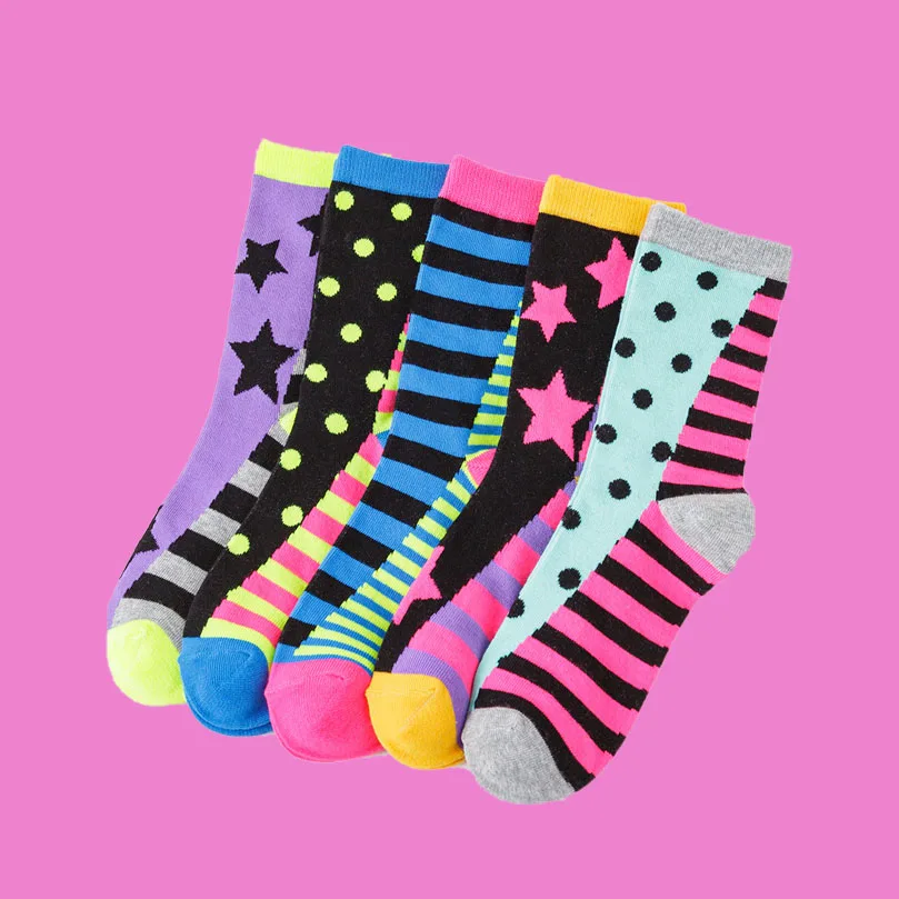 

Европейские размеры 36-42, 1/5 пар модных косплея с милыми звездами и героями мультфильмов для женщин и детей, носки до середины икры