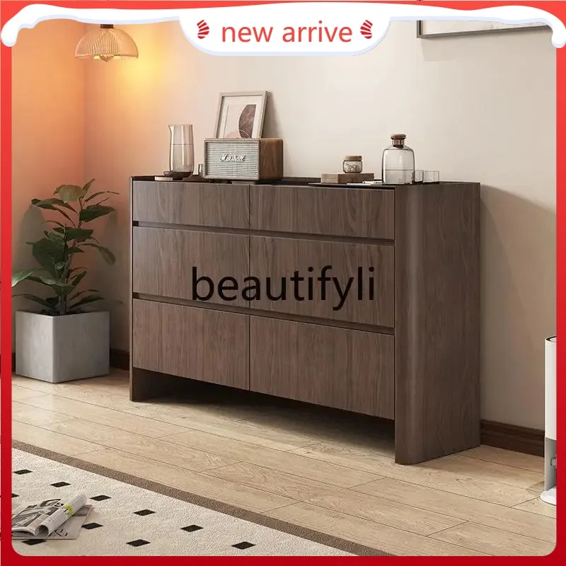 

D2520 Wabi Sand antique living room solid wood bucket cabinet, walnut 2368 bucket cabinet tempered glass storage cabinet
