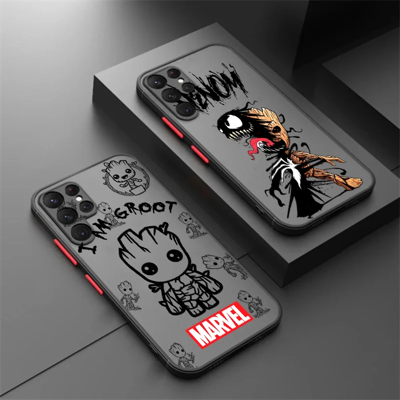 Groot Popular Art Cool Marvel Frosted Translucent For Samsung Note 20 A35 A03 A54 A31 A22 A34 A14 A24 A04 A55 5G Back