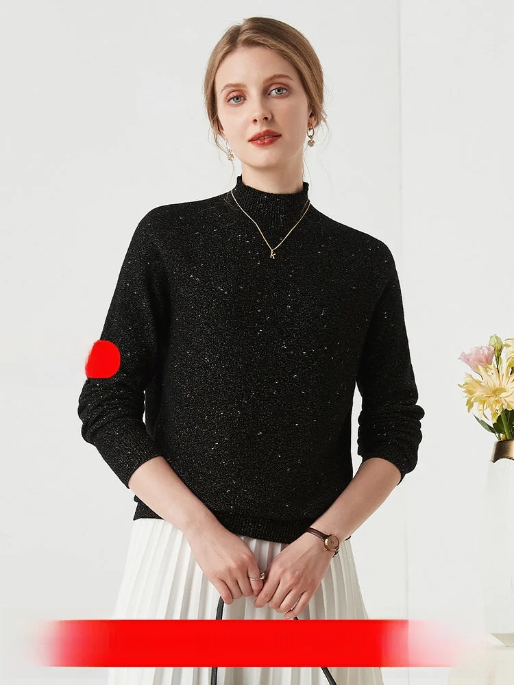 

Zhaojun женский вязаный свитер Long Sve, однотонное шерстяное нижнее белье, базовый слой, облегающий круглый топ