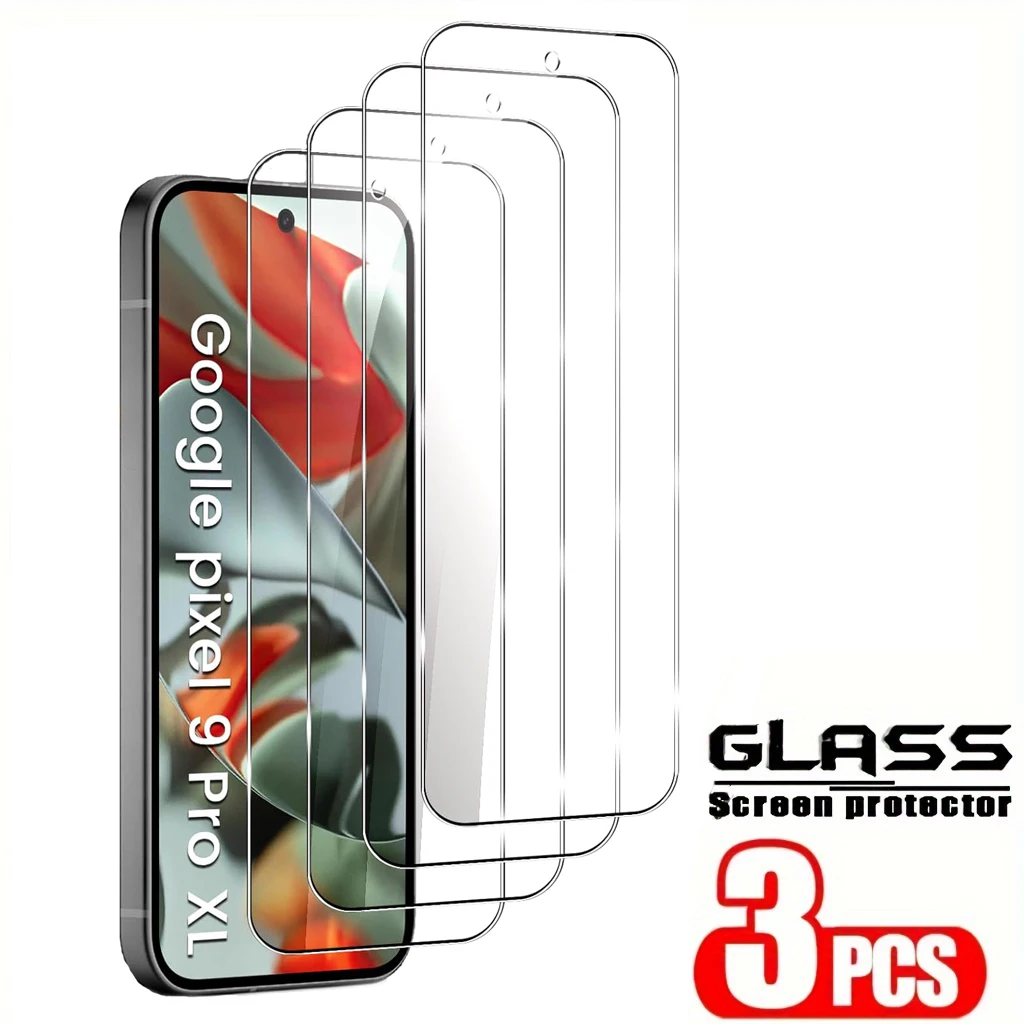 

Set of 3 High-Quality 9H Tempered Glass Screen Protectors for Google Pixel 9/9 Pro/8/8A/8 Pro/7/7A/6/6A - Crystal Clear, Scratch