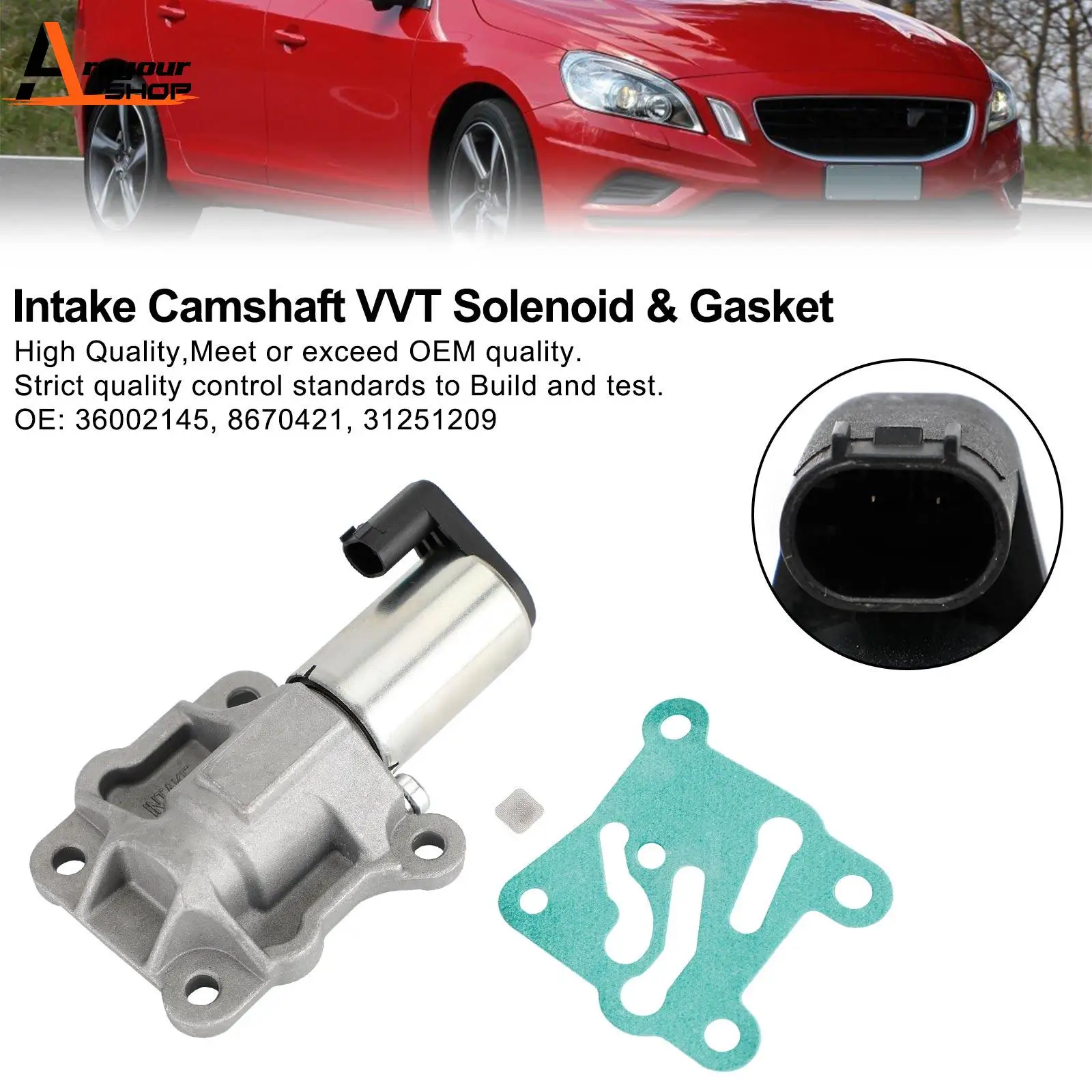 Areyourshop Intake Camshaft VVT Solenoid & Gasket 36002145 for Volvo C70 V70 XC70 S80 Car Accessories Parts