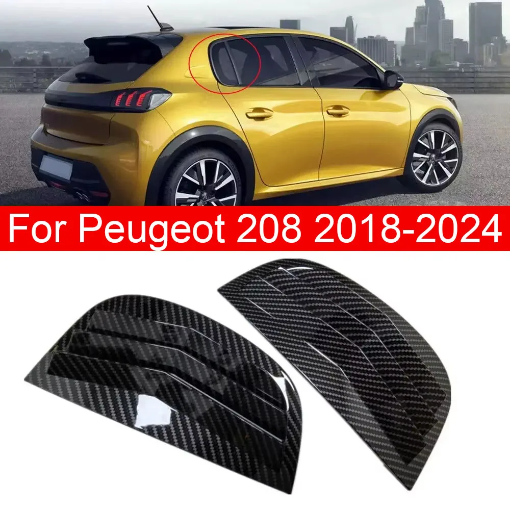 Do Peugeot 208 2018 2019 2020 2021 2022 2023 2024 Samochodowa tylna żaluzja boczna Naklejka na osłonę wentylacyjną Wycięcie z włókna węglowego ABS