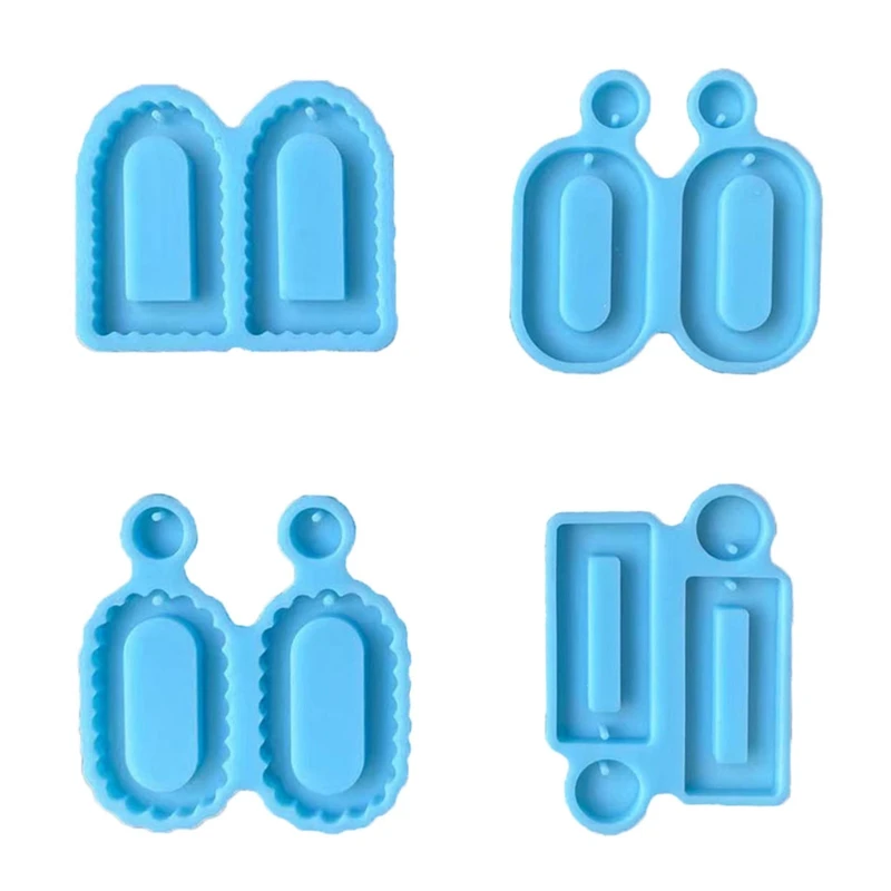 

Crystal Epoxy Resin Mold Handmade Oval Rectangle Earring Eardrop Dangler Silicone Mould DIY Crafts Jewelry Keychain Dropship