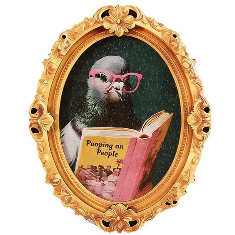 Reading Pigeon Fridge Magnet/Wooden Soft Magnetic Refrigerator Sticker Funny Pattern Kitchen Home Decor Ornament