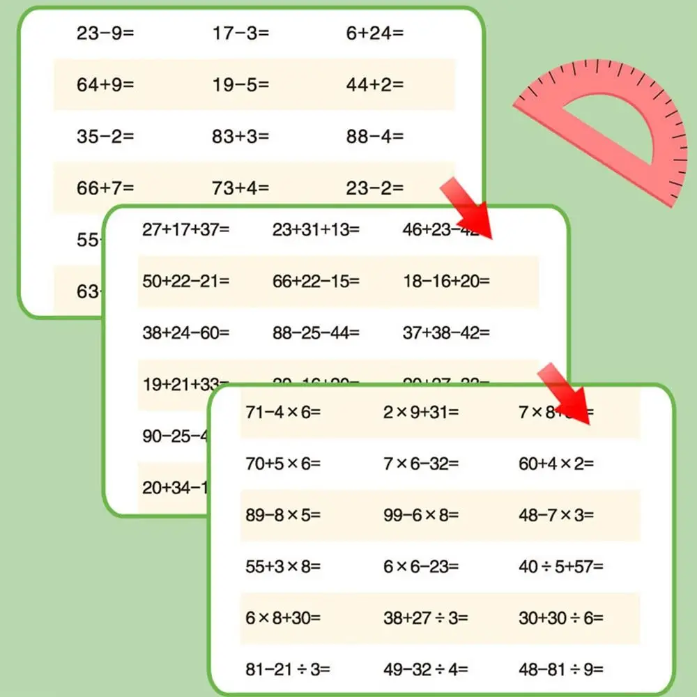 3books/set 30 Questions Per Day Arithmetic Exercise Books Addition Subtraction Quick Calculation Mathematics Workbooks Studying