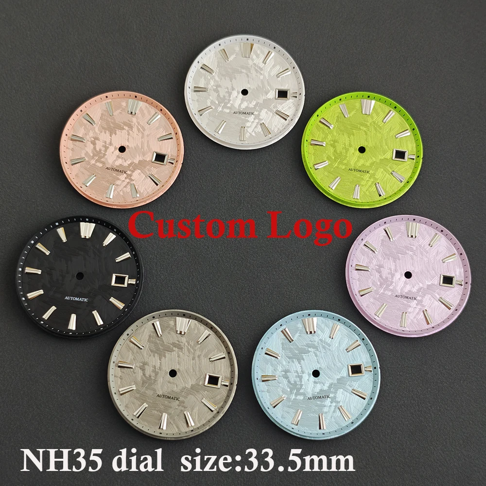 

﻿ NH35 Dial 33.5mm watch Dial Custom Logo Dial Suitable for NH35/NH36 Movement GS Mechanical Watch Modification Accessories