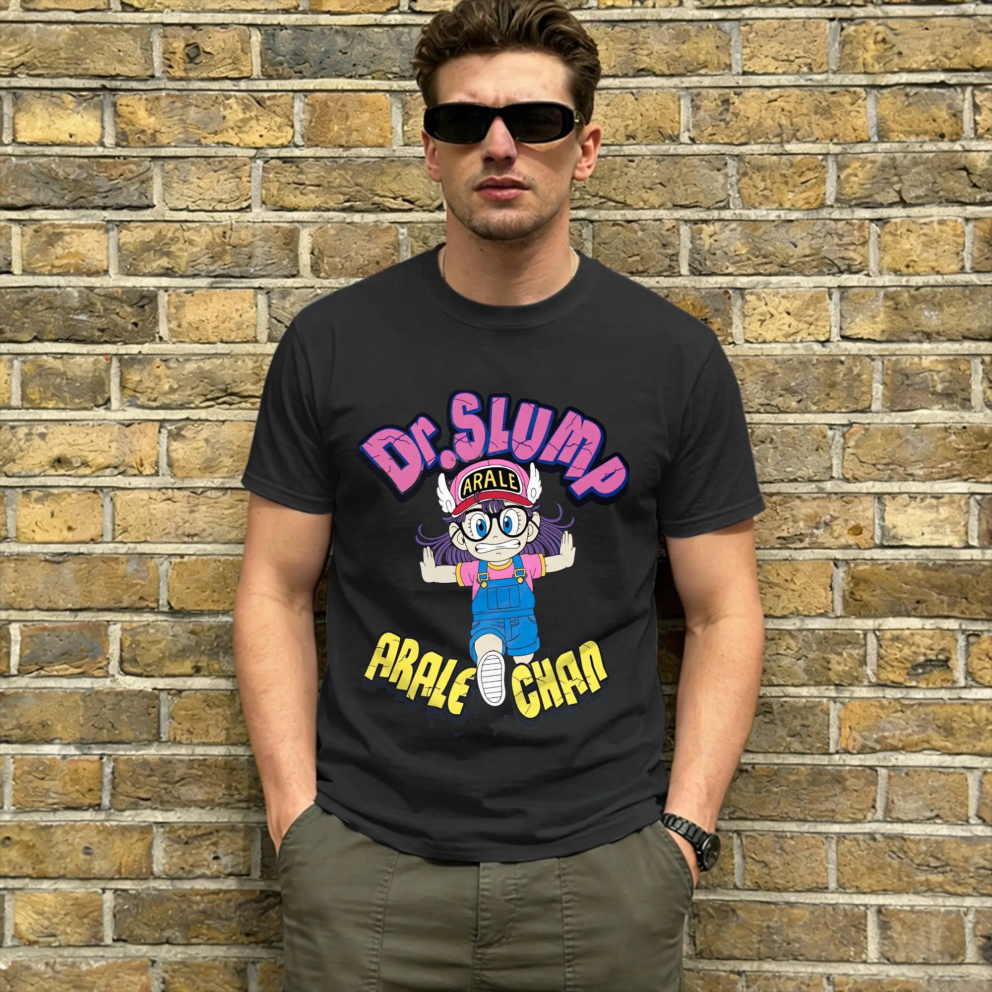 Arale Cotton T-Shirt For Men's Summer  Funny T Shirts Crewneck Trending Tee Shirt Oversize Hot Sale Tops