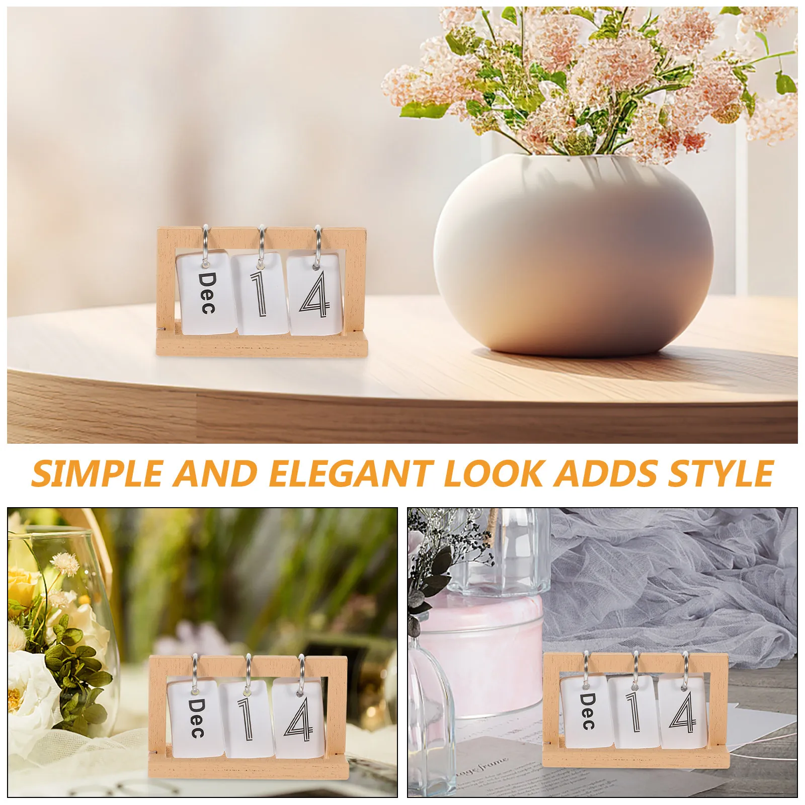 

Miniature Desk Calendar Wooden Flip Small Compact Mini House Decoration Decorative Standing Monthly Desktop Calendar Prop
