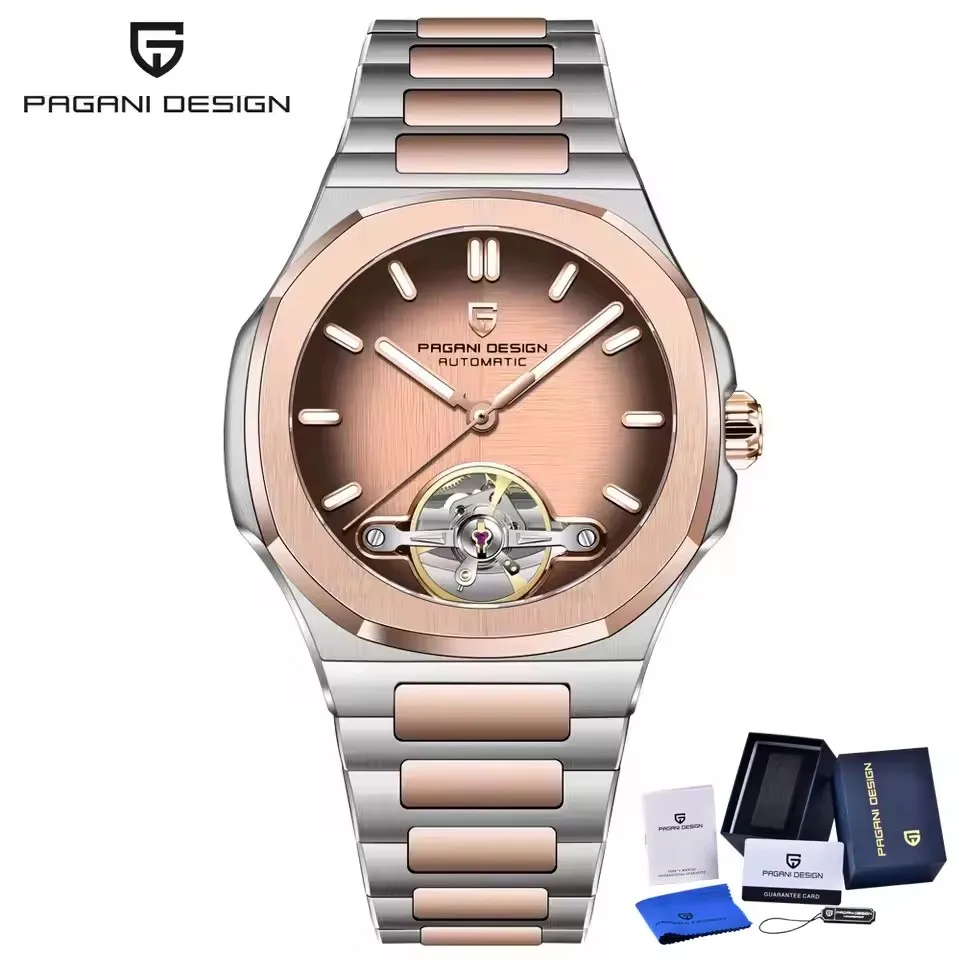 PAGANI DESIGN Nieuwe Mechanische Hollow-Out Tourbillon Mannen Horloge Sport Elegante Saffier Waterdicht Horloge Japan Movt 316L Stalen Klok