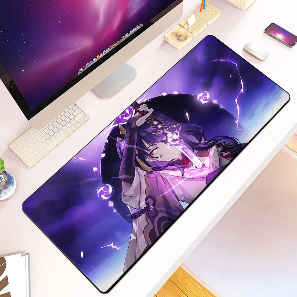 Anime Purple Beautiful Girl Mousepad HD Printing Computer Gamers Locking Edge Non-slip Mouse Pad XXL90x40cm Keyboard PC Desk Pad