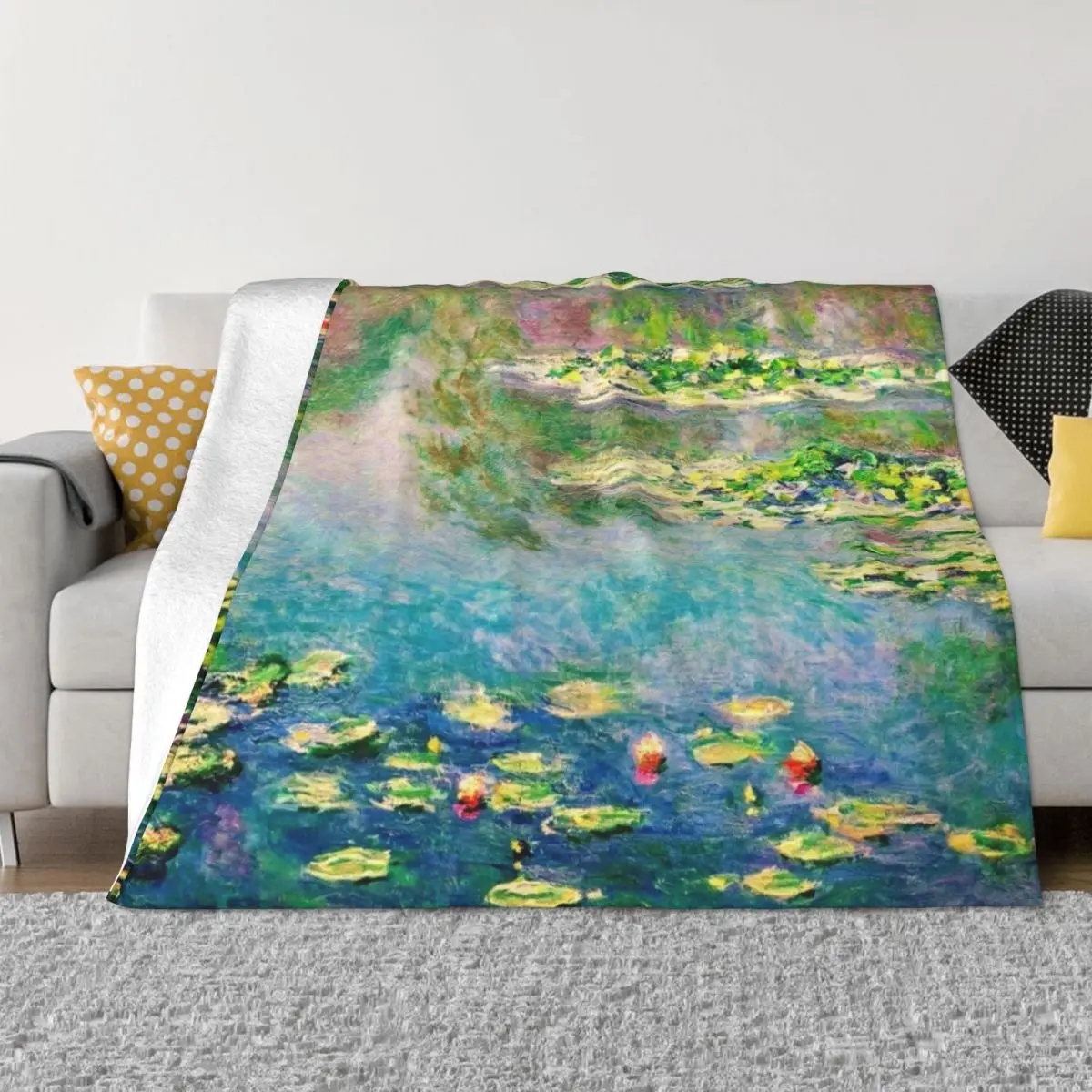 

"Le jardin d'eau de Giverny" "Claude Monet's Water Garden" Throw Blanket