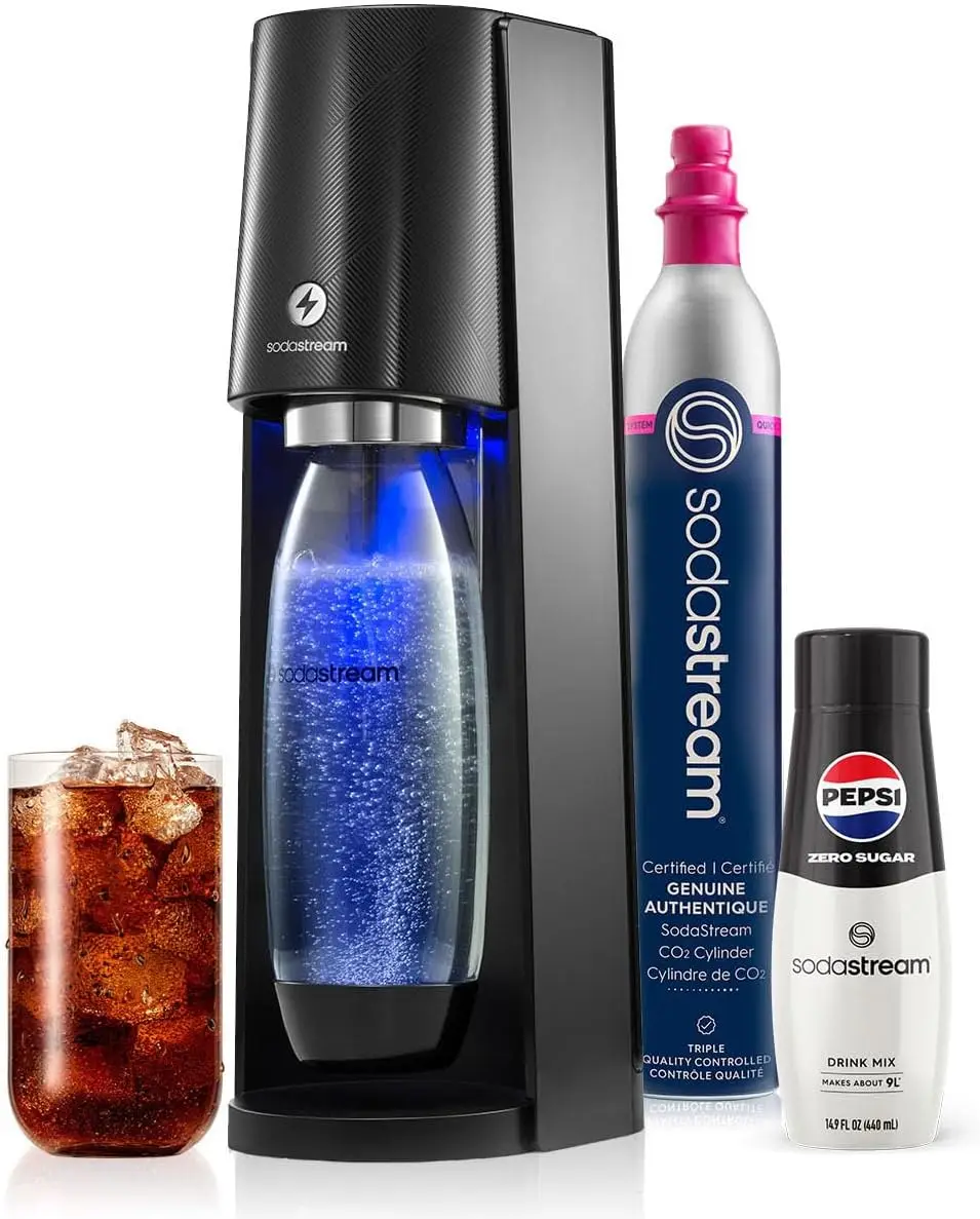 Sparkling Water Maker (Black) with  Carbonating Bottle Zero Sugar