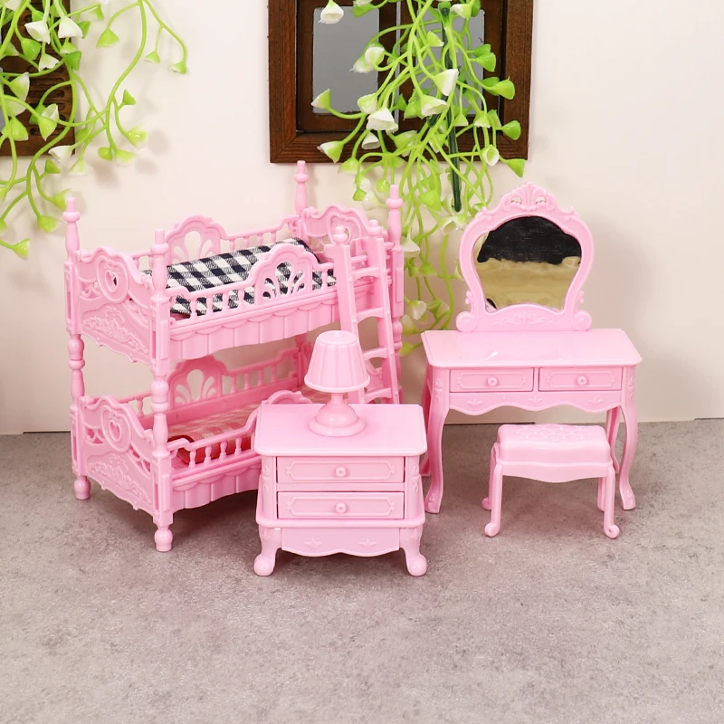 DIY Forest Family 1/12 Kitchen Furniture Bathroom Bedroom Bakeware Sets Miniature Model Dollhouse Accessories Refrigerator Gift