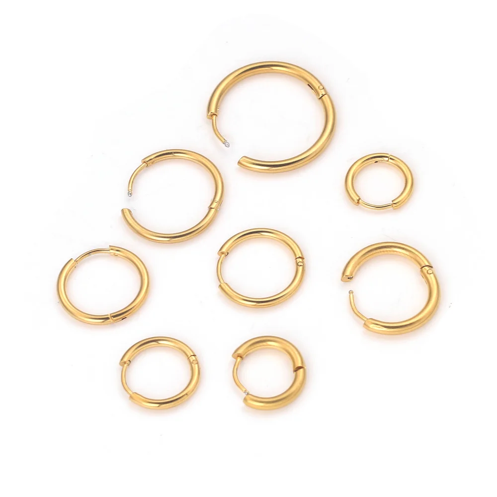 Brincos de argola de aço inoxidável, 6 peças, mulheres, homens, punk, hiphop, bijuterias, presente, moda banhada a ouro 18k, acessório de piercing