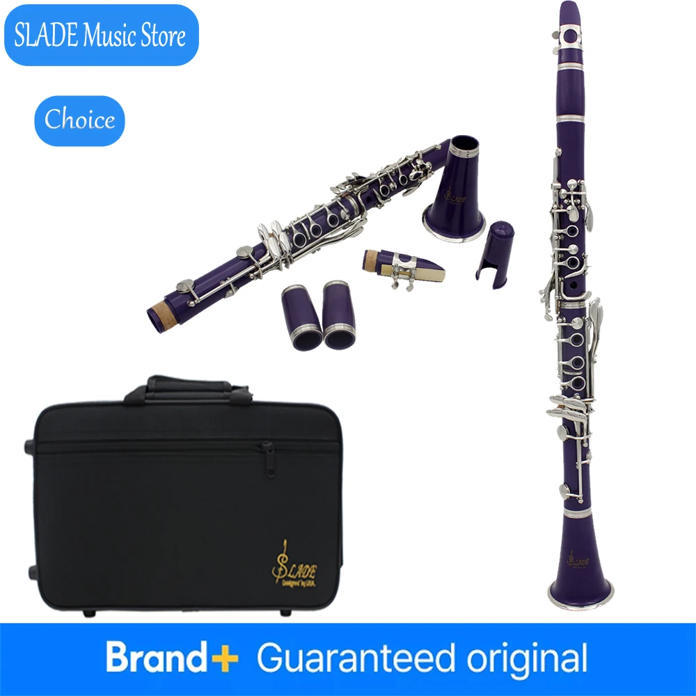 SLADE Bb Clarinet 17 Keys Bakelite B Flat Clarinet with Hard Case Reeds Complete Kit for Beginner Student Band Performance Exam