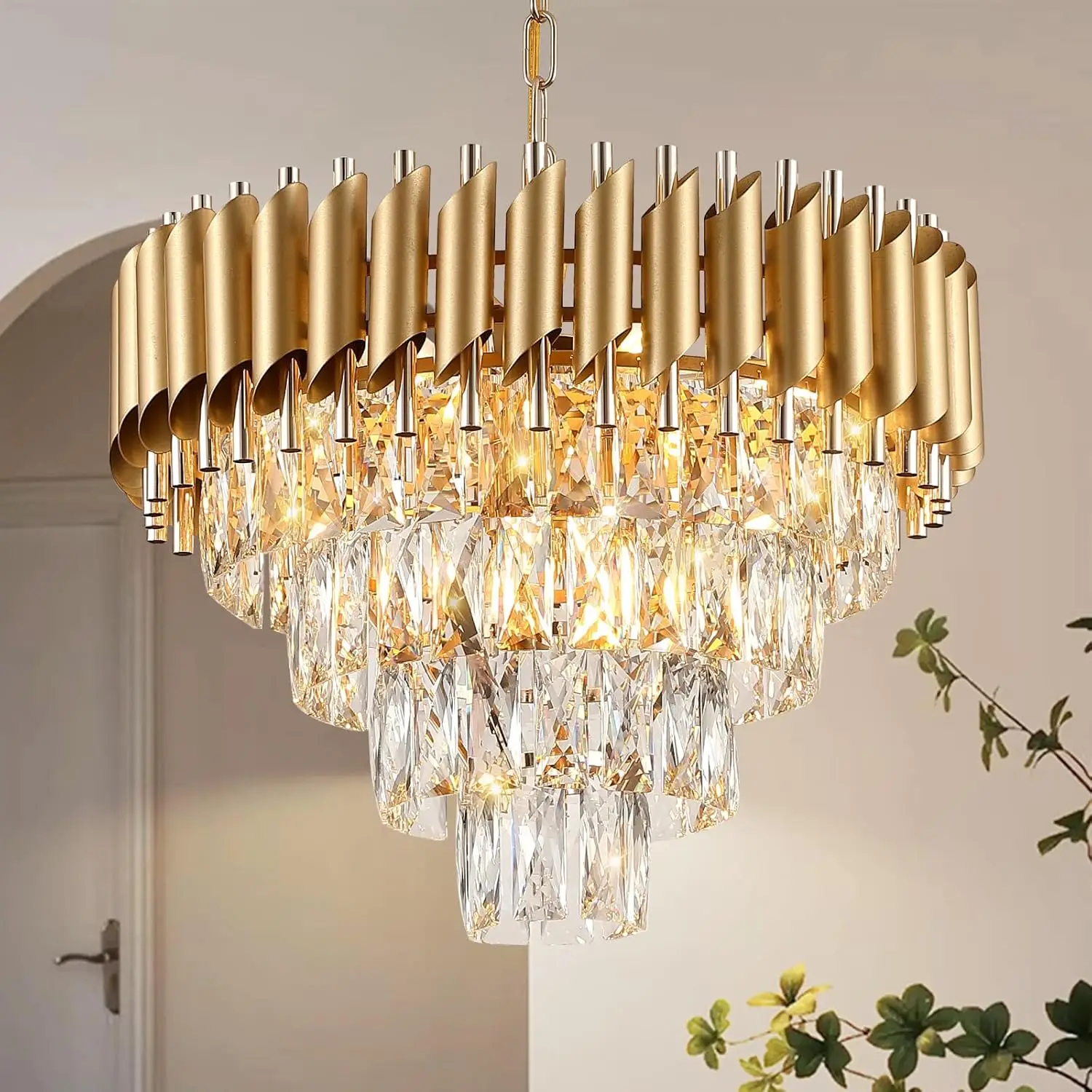 Luxuriöser Kristall-Deckenleuchter Moderne Wohnzimmerbeleuchtung Lüster Innenbeleuchtung Schlafzimmer Heim-Dekor LED Hängelampe