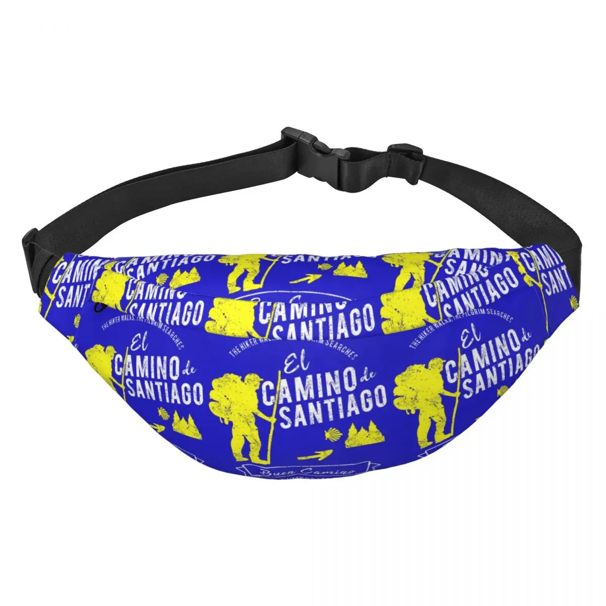 Custom Buen Camino De Santiago Fanny Pack Cycling Camping Compostela Peregrino Sling Crossbody Waist Bag Phone Money Pouch