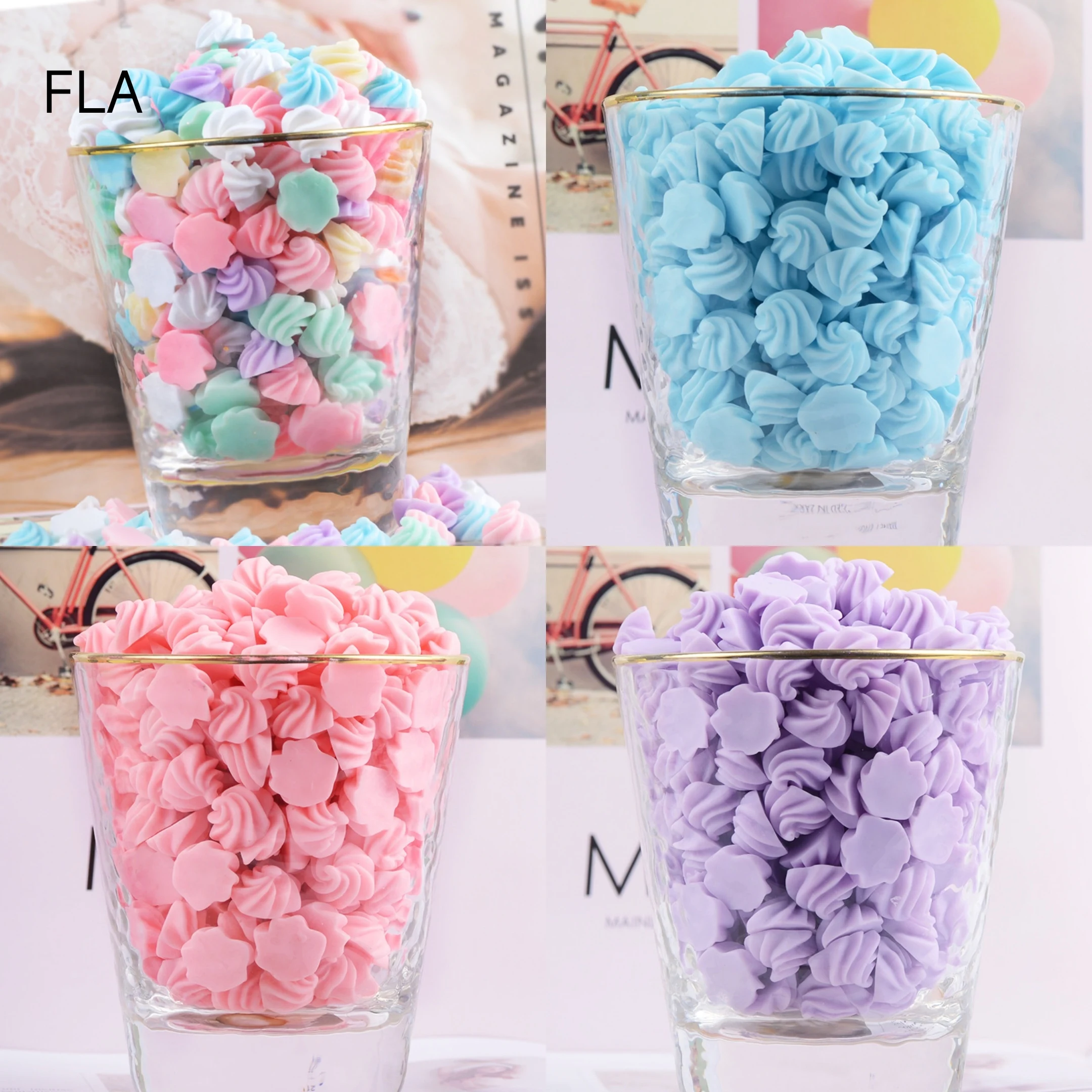 100pcs/Tasche Simulation Macaron Decor Telefon Fall Dekoration Für Scrapbooking Kawaii Harz Candy Dekoration Handwerk Verzierungen – Detail 1