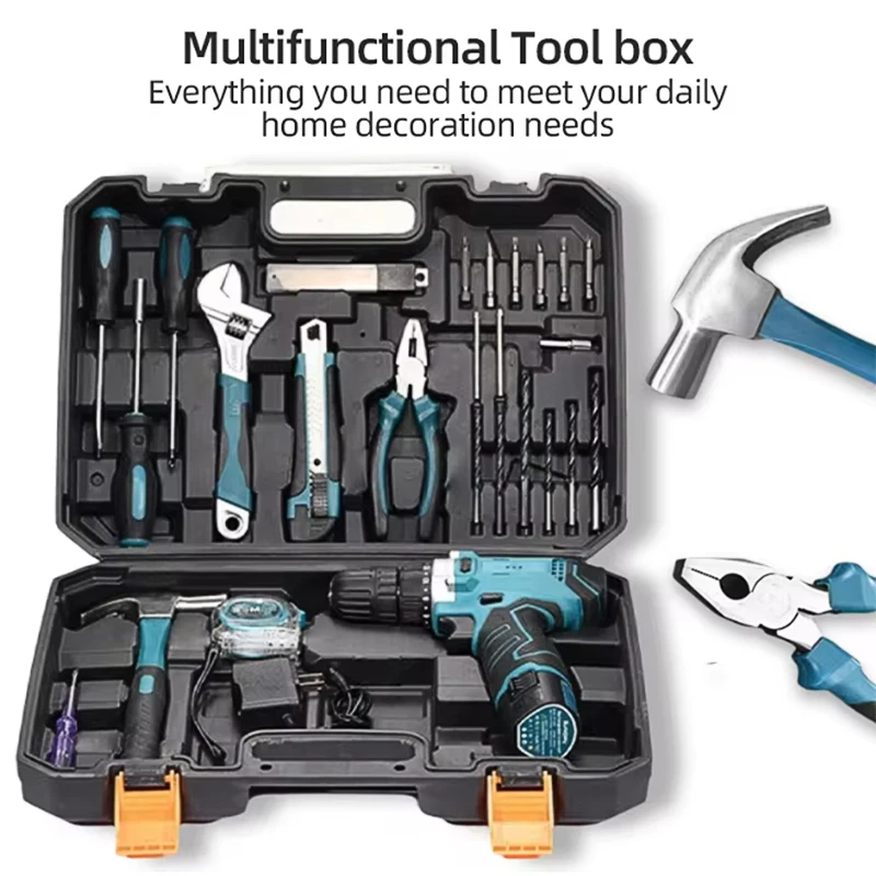JH 160PCS 115/63/32/19PC High Power Multifunctional Lithium Electric Hand Drill Household Hardware Tool Combination Handheld