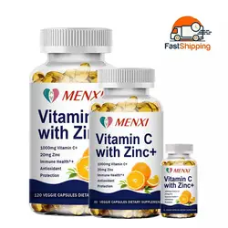 10/60/120PCS Vitamin C Capsules 1000Mg with Zinc Powerful Immune Support Antioxident