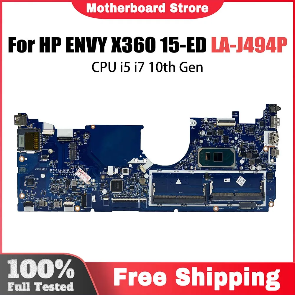 

Computer Mainboard For HP ENVY x360 Convertible 15-ED L93868-601 L93870-601 LA-J494P Motherboard CPU i5-1035G1 I7-1065G7 Gen