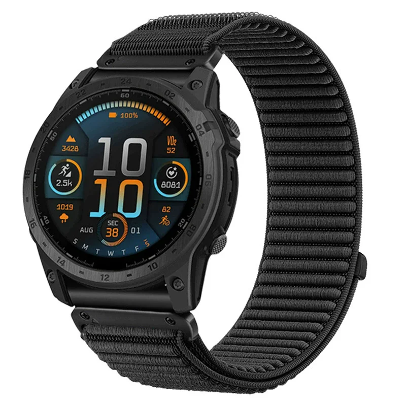Garmin Quatix 8、Fenix 8、7X、6X、6、5、5X Plus、Enduro 47/51mm、Tactix 7 Pro、Forerunner 970、965対応 ナイロン製時計バンド/ストラップ