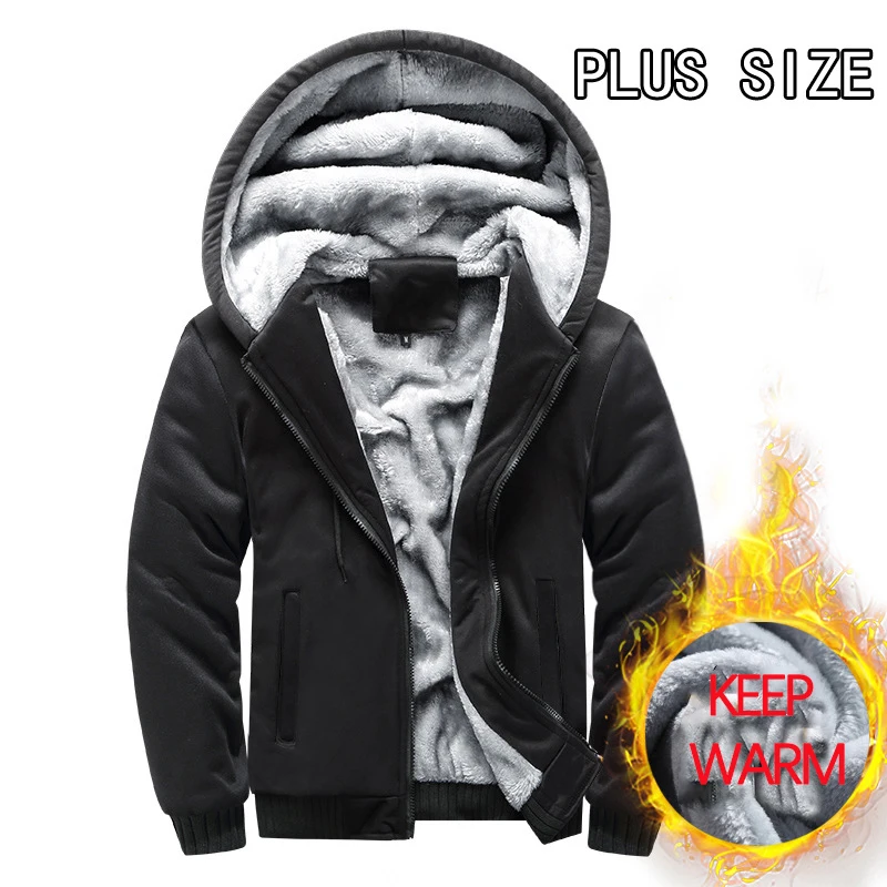 

Hoodies Jacket Men Cold Winter Thick Fleece Zipper Hoodies Coat Keep Warm Casual Tracksuit Sportwear Male Sweatshirts Male